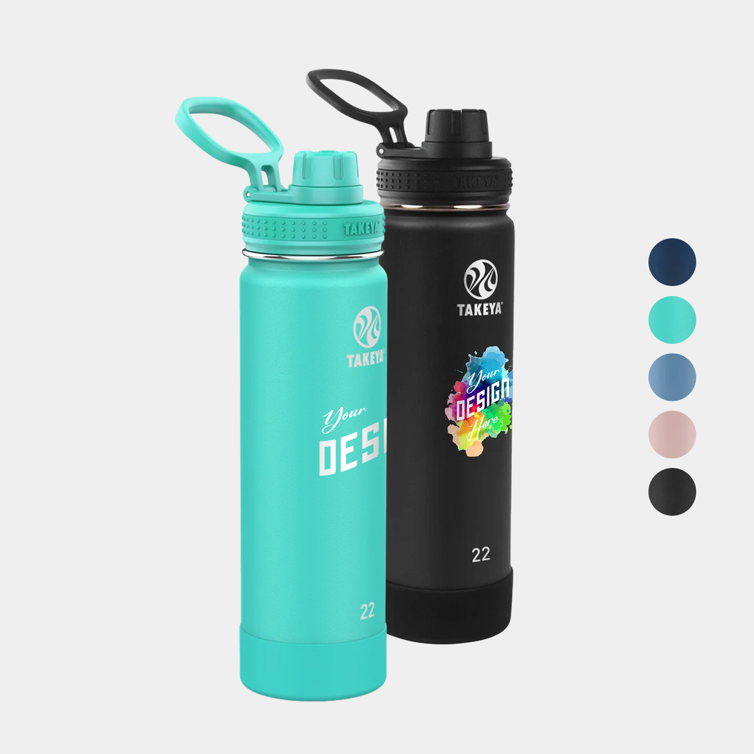 22 oz Takeya® Stainless Steel Insulated Active Water Bottle w/ Spout Lid 1