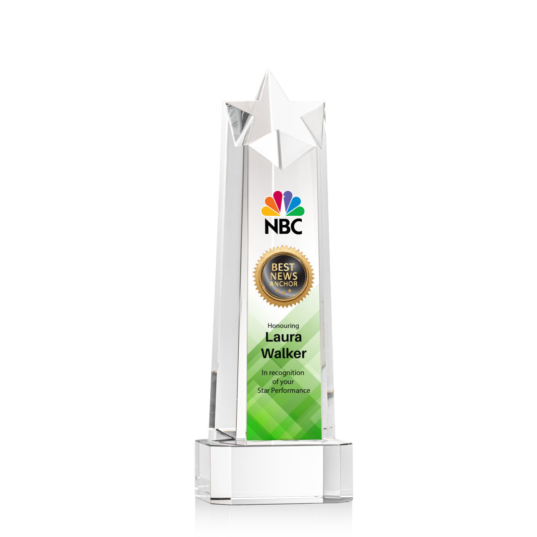 Delaware Star VividPrint™ Award on Base - Clear 10