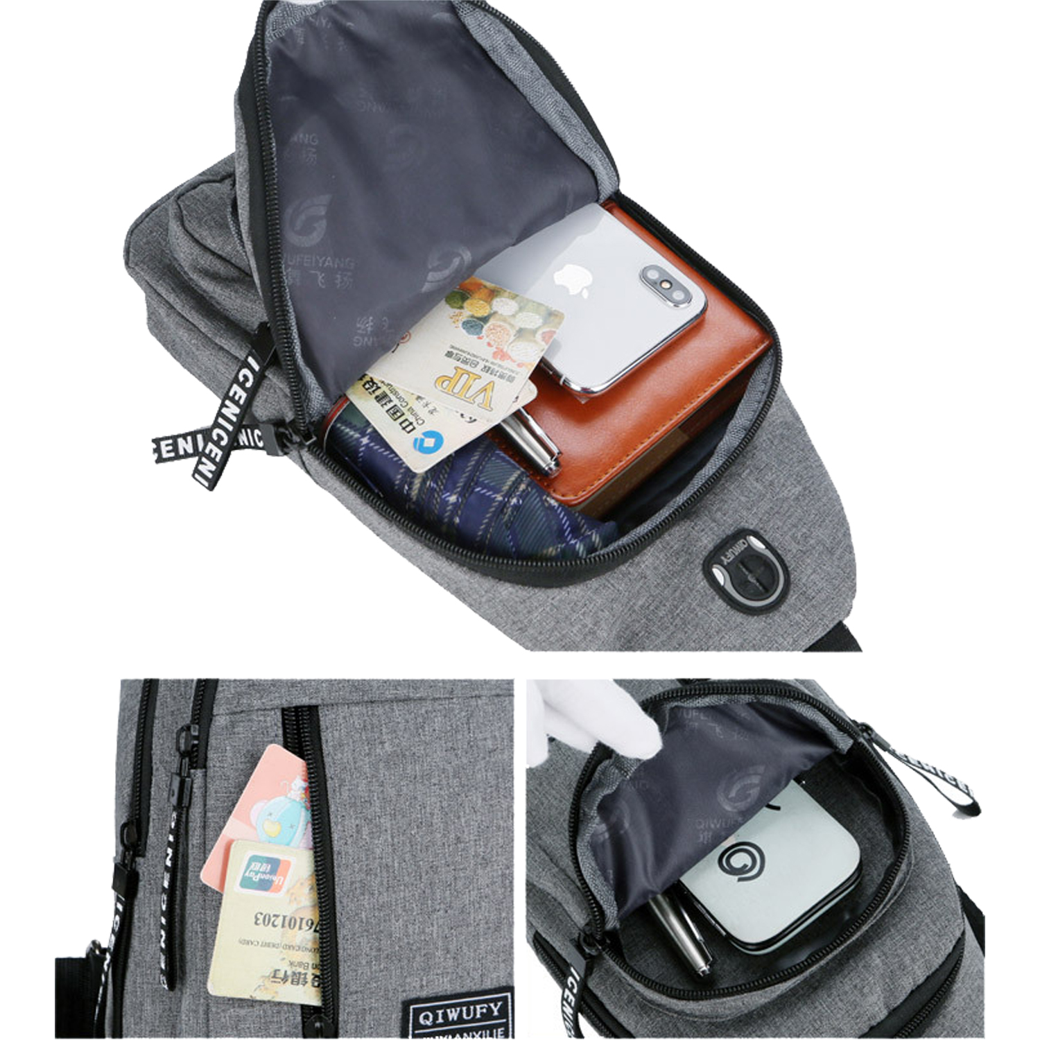 Small Crossbody Water Resistant Purse With Earphone Hole 6