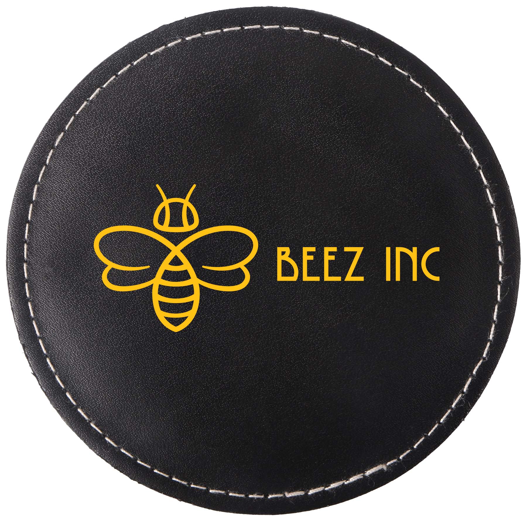 Benson Bonded Leather Round Coaster Single : Single