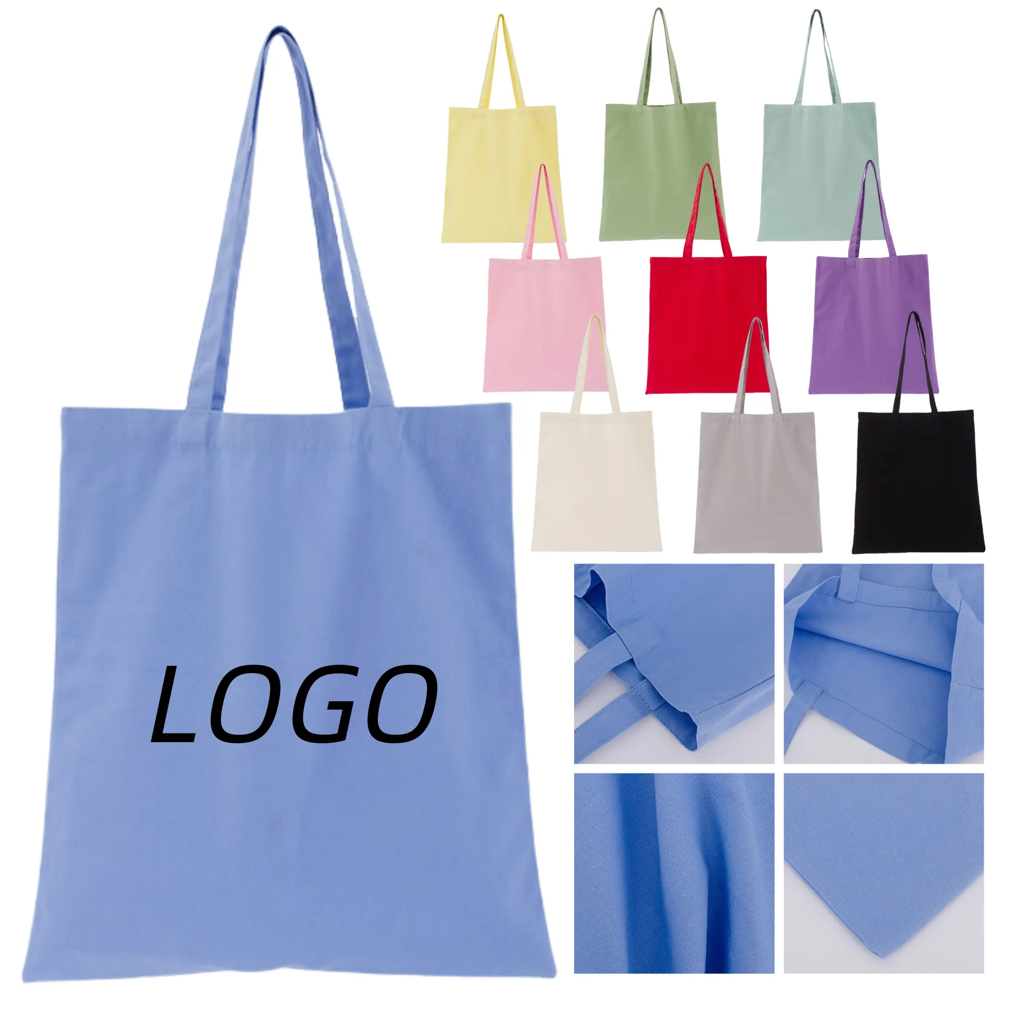 Colorful Cotton Eco-Friendly Shopping Bag, custom tote bag with logo imprint 8