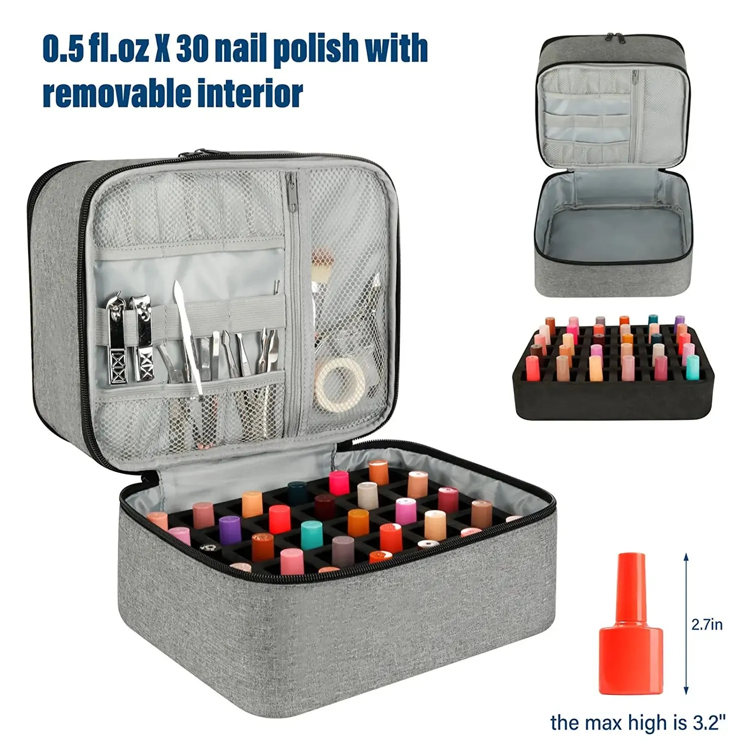 Nail Polish Carrying Case Double-layer Organizer 4
