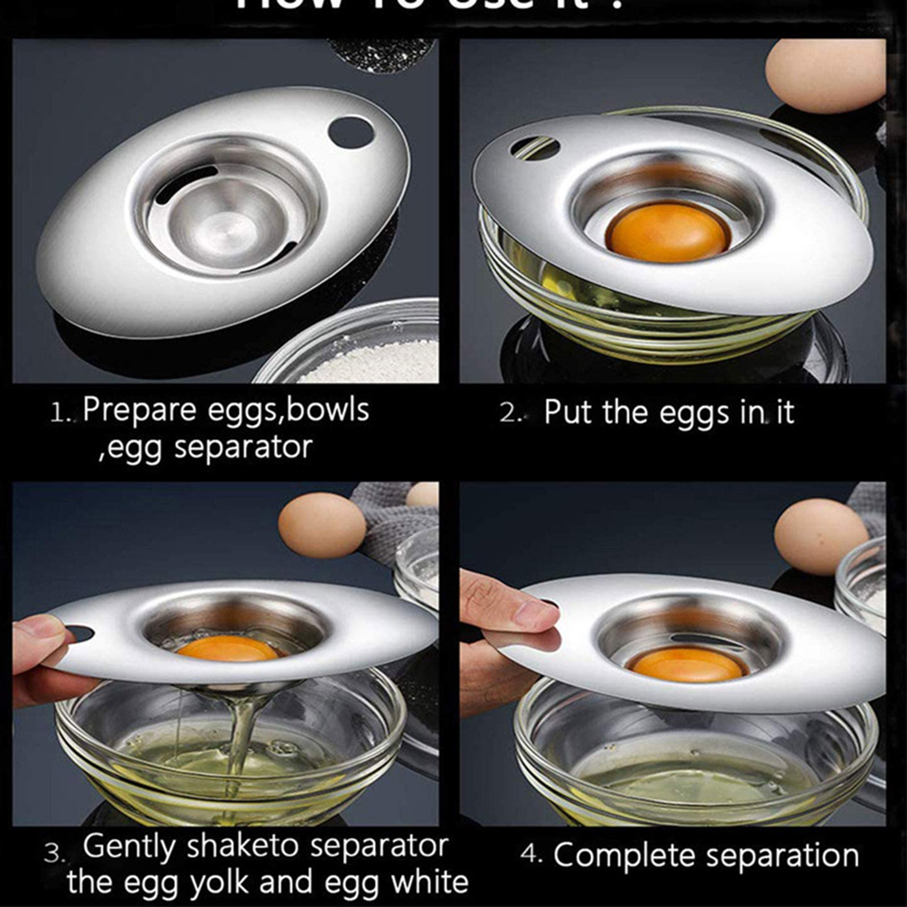 Bakers Stainless Steel Egg Separator 3