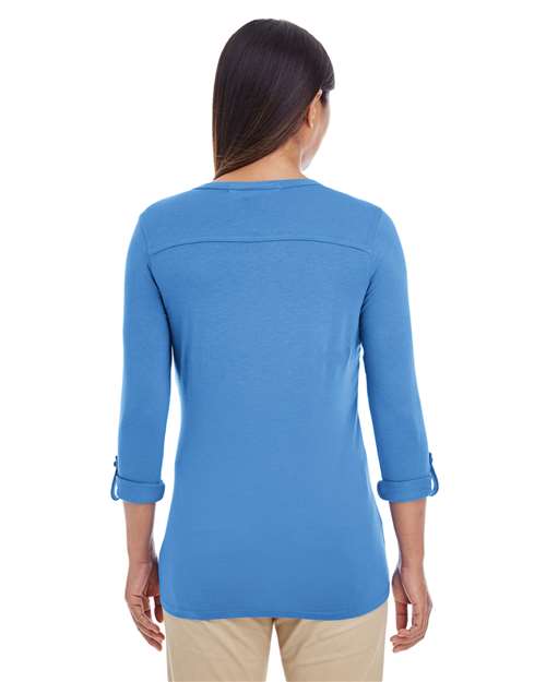 Women's Perfect Fit™ Y-Placket Convertible Sleeve Knit Top - DP186W 27