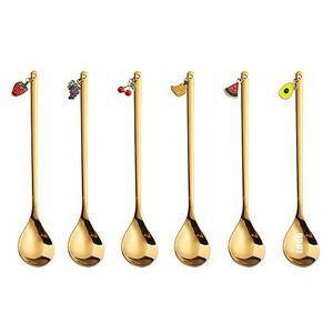 Fruits Charms Pendant Dessert Coffee Spoon 4