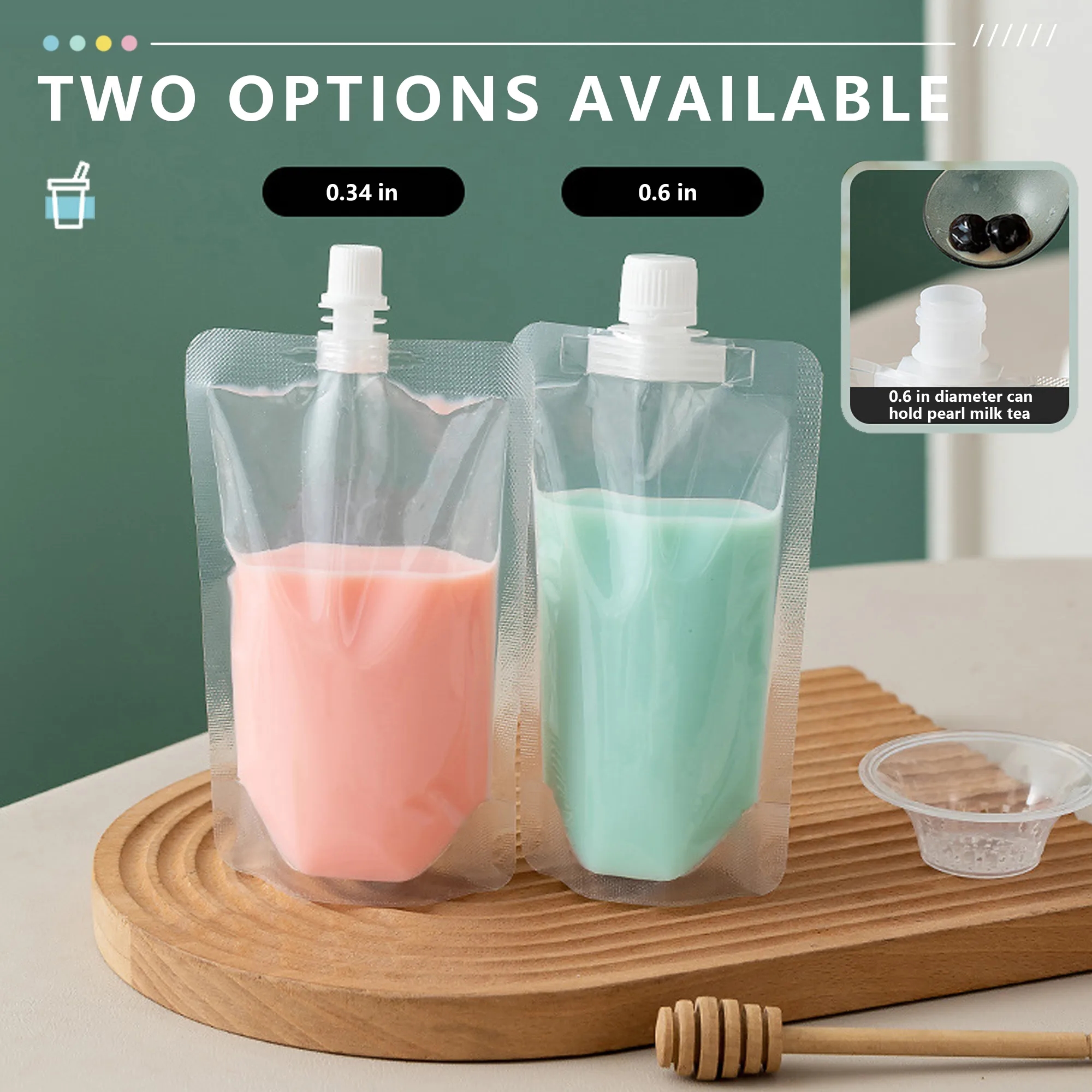 10oz Clear Stand Up Liquid Drinking Spout Bag 8