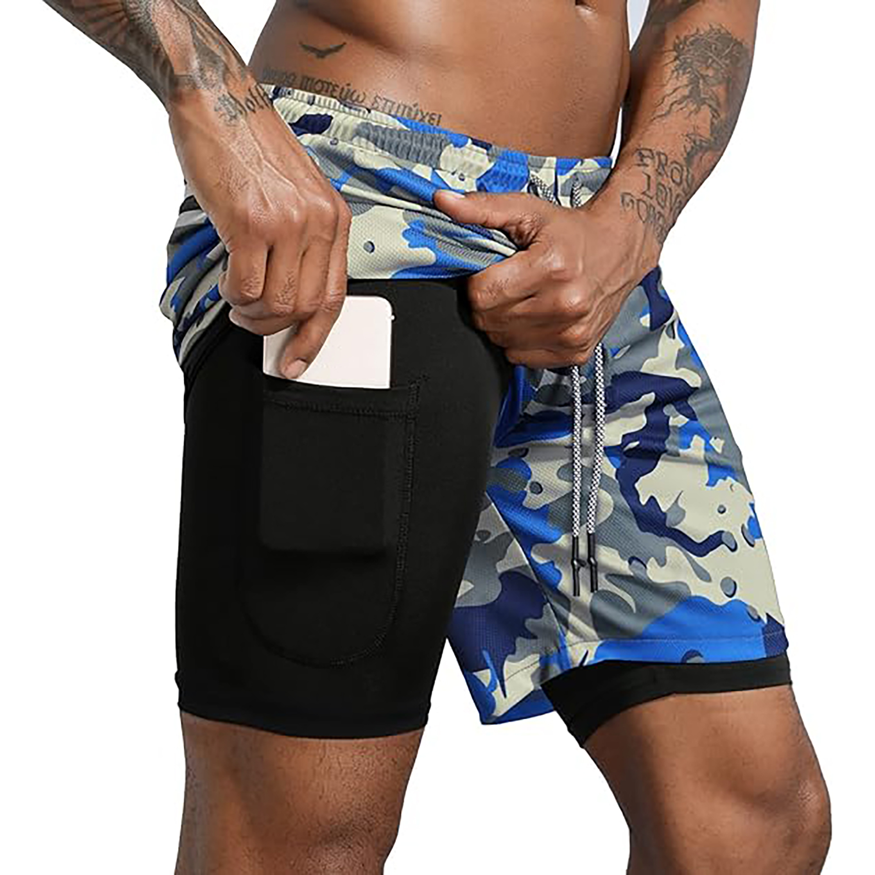 Men's 2 in 1 Workout Running Shorts 4