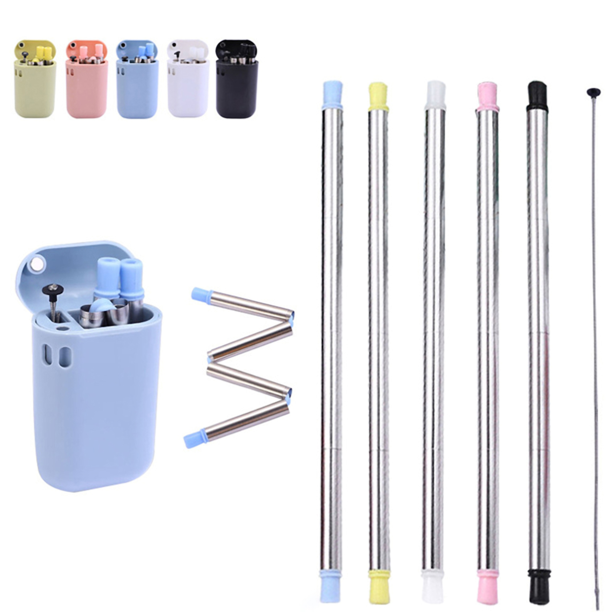 Foldable and Reuseable Stainless Steel Straw w/Case 6