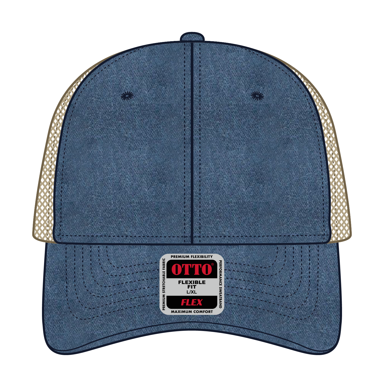 OTTO CAP® OTTO FLEX® Fitted 6 Panel Low Profile Mesh Back Trucker Hat 31