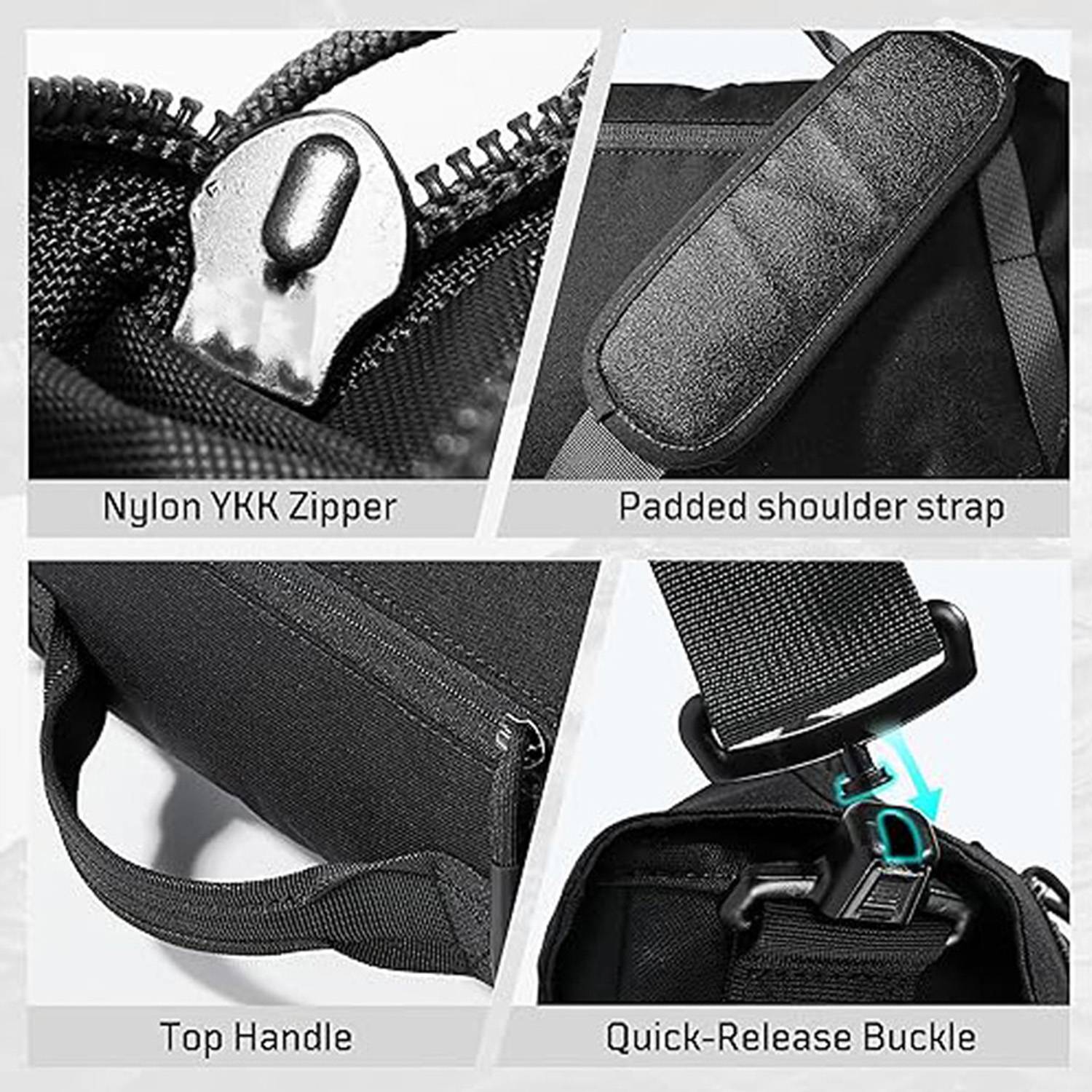 Large Capacity Nylon Messenger Bag w/ Handle for Travel Work 8