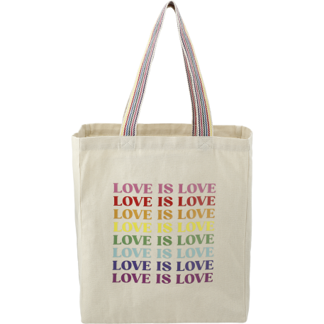 Rainbow Recycled 6oz Cotton Grocery Tote 16