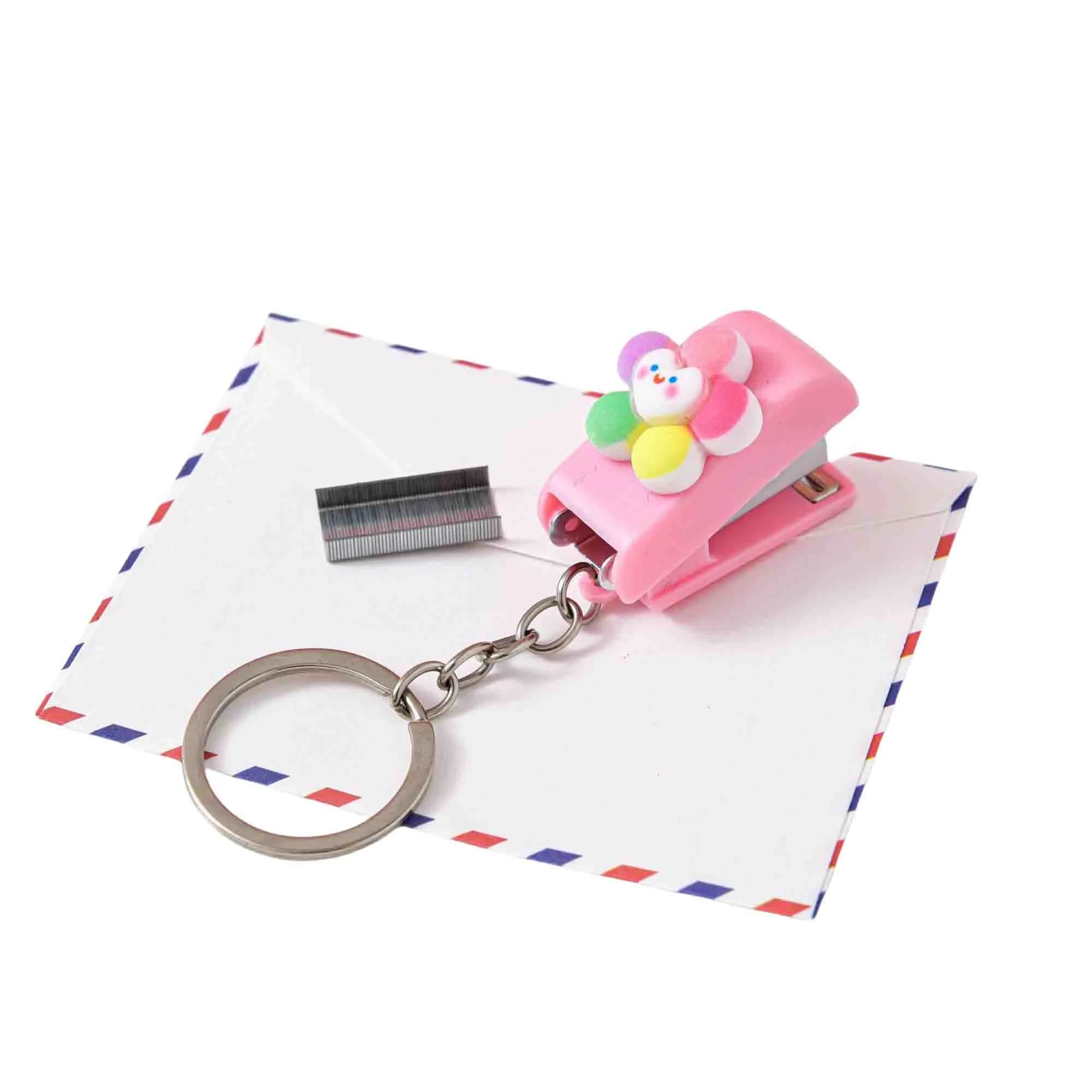 Portable Cartoon Mini Stapler With Keychain 8