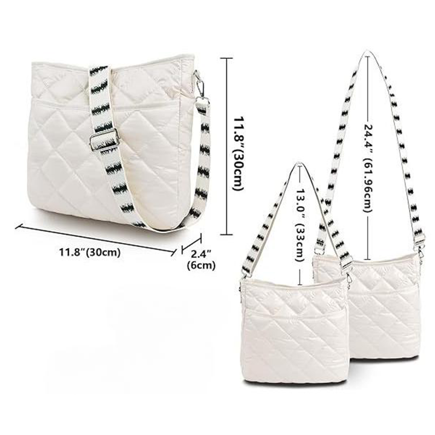 Women's Single-shoulder Down Jacket Material Tote Bag 1