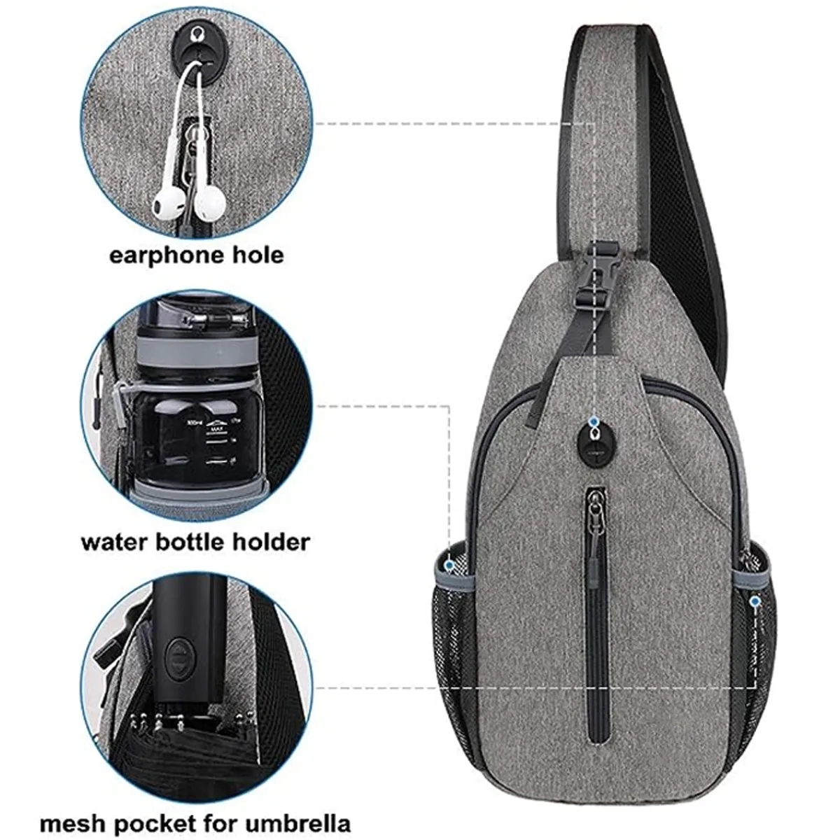 custom Crossbody Sling Travel Hiking Chest Bag Daypack 6