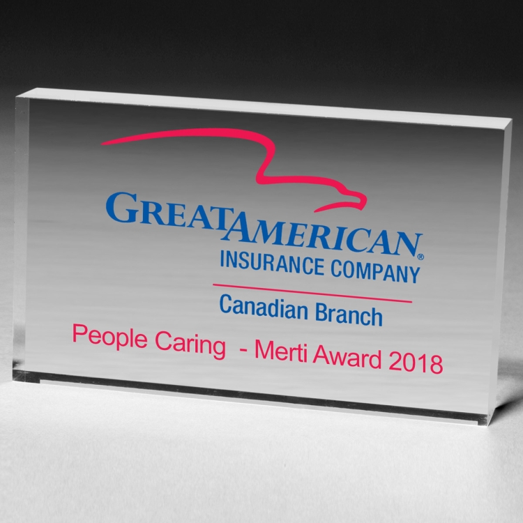 Rect. Acrylic Paperweight - 2-1/2" x 4" x 3/4" - 2043L (Laser) 5