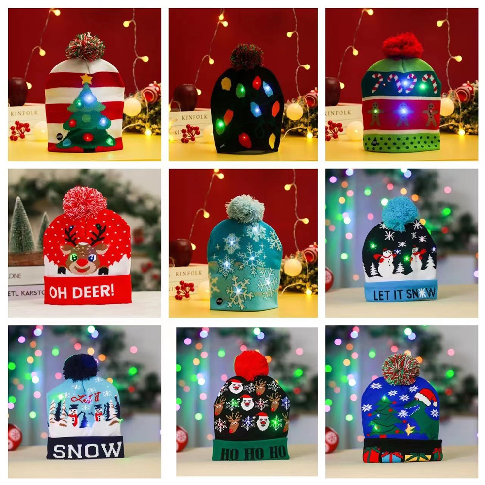 Custom Christmas LED Light Up Beanie Hat 1