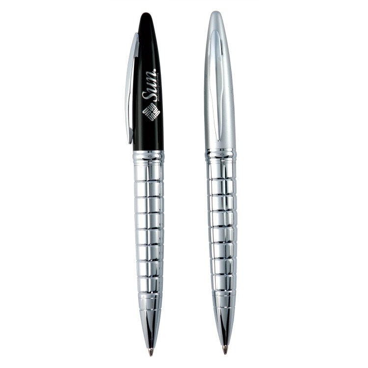 Luxe Brass Twist Action Ballpoint Pen w/ Chrome Barrel