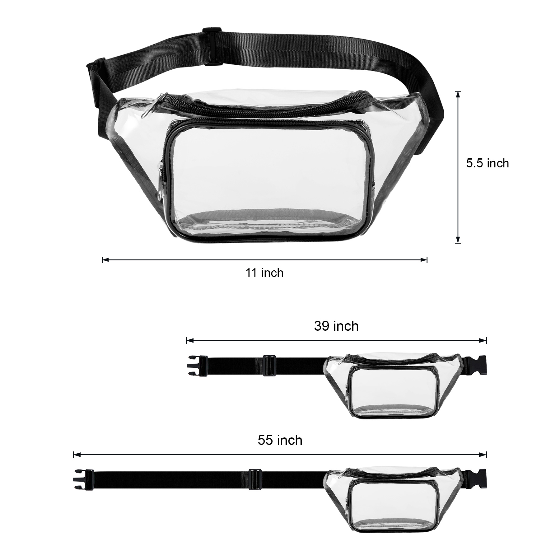 Clear PVC Fanny Pack W/ Two Pockets 5