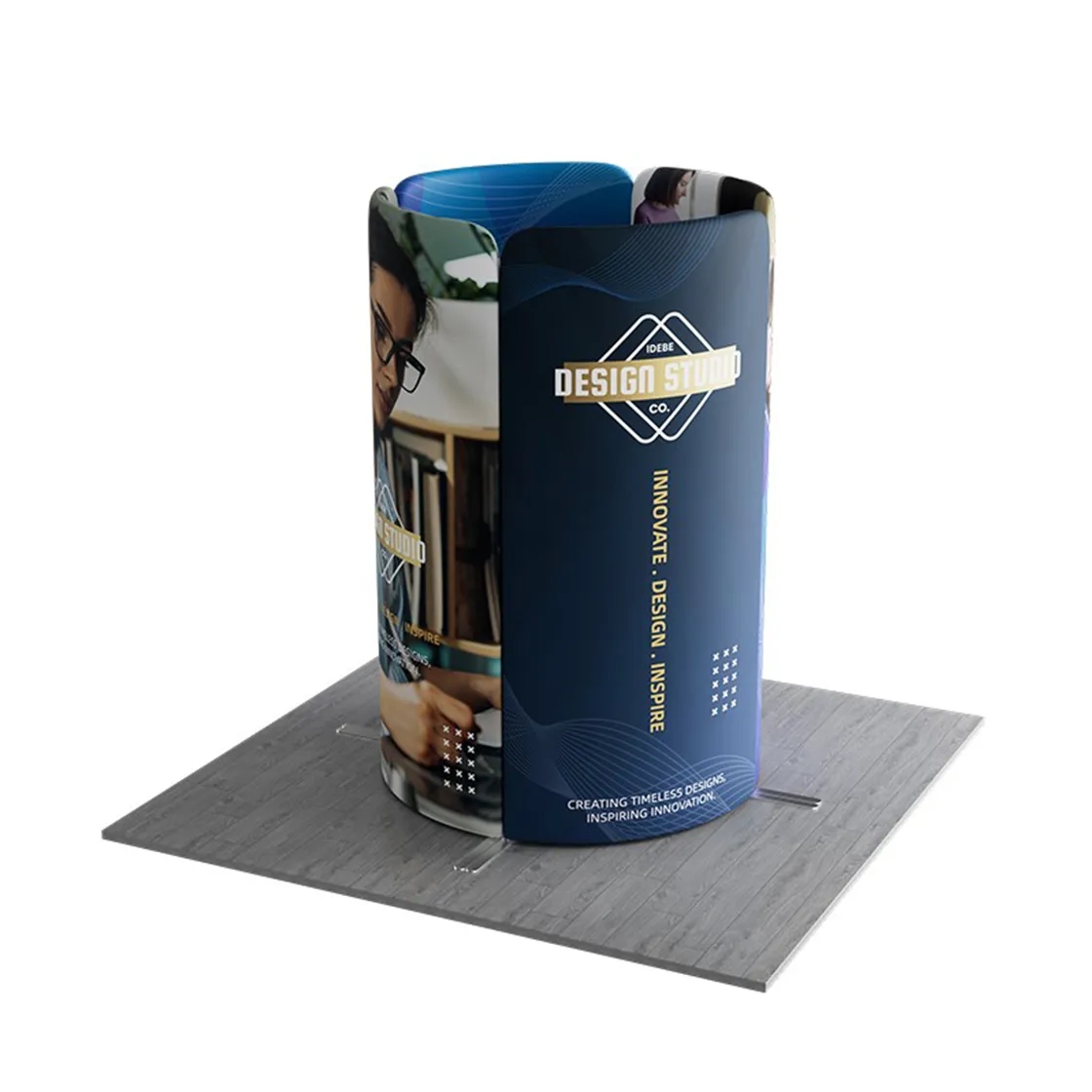 6.5ft Magnetic Modular Fabric Display - Tower Island Shape 10