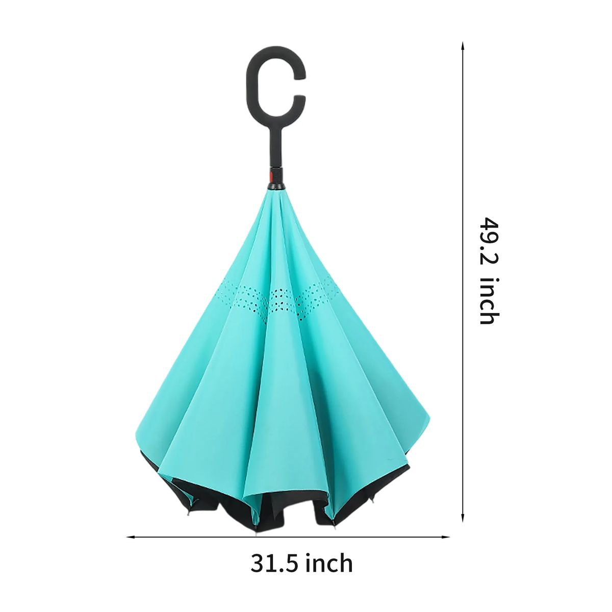 Durable Pongee Inversion Umbrella with Fiberglass Frame 12