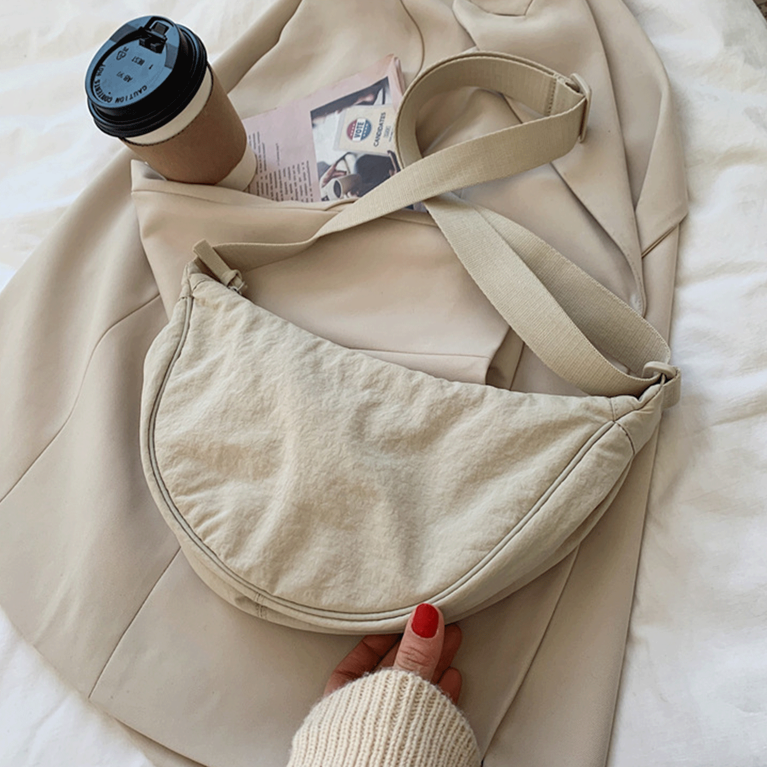 simple design fashionable women Nylon Crossbody Sling Bag 12