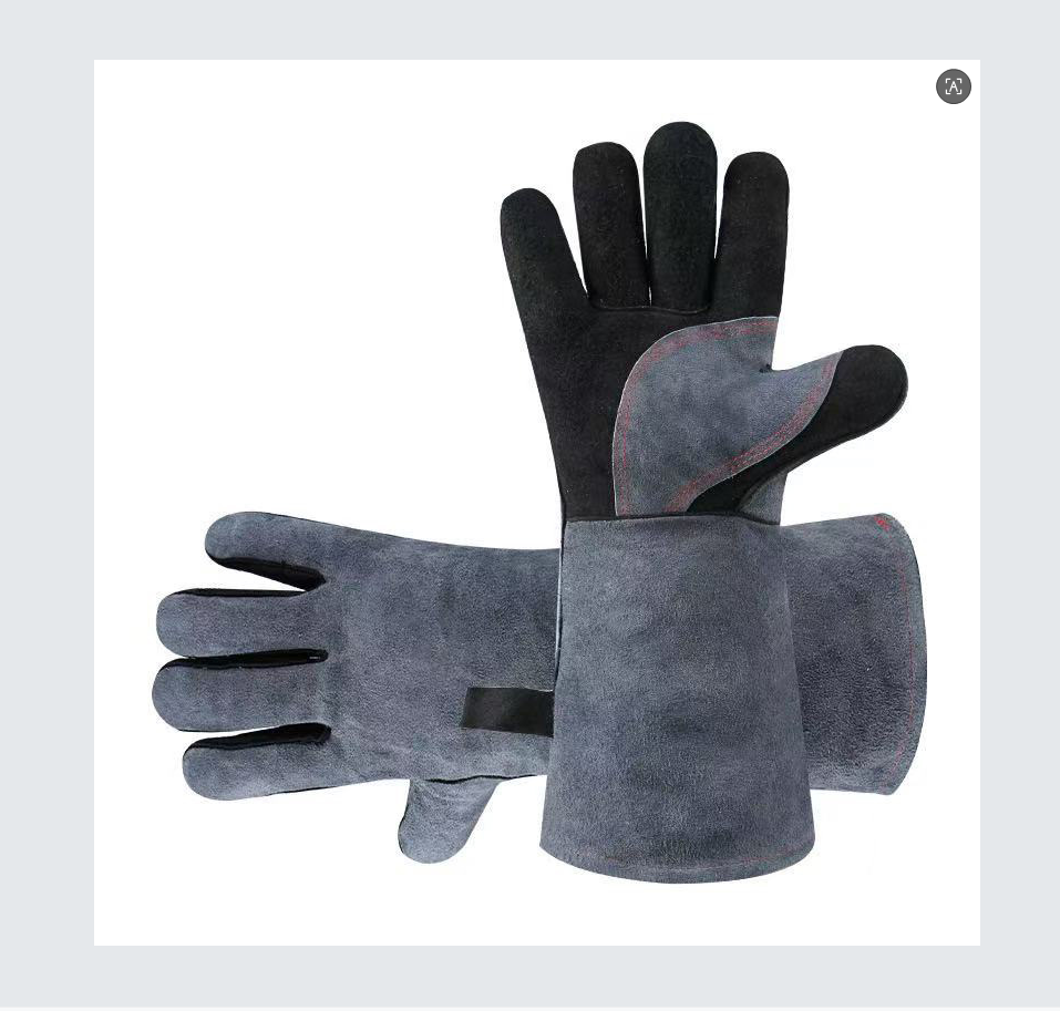 16" Heat Resistant Leather Welding and Fireplace Gloves 2