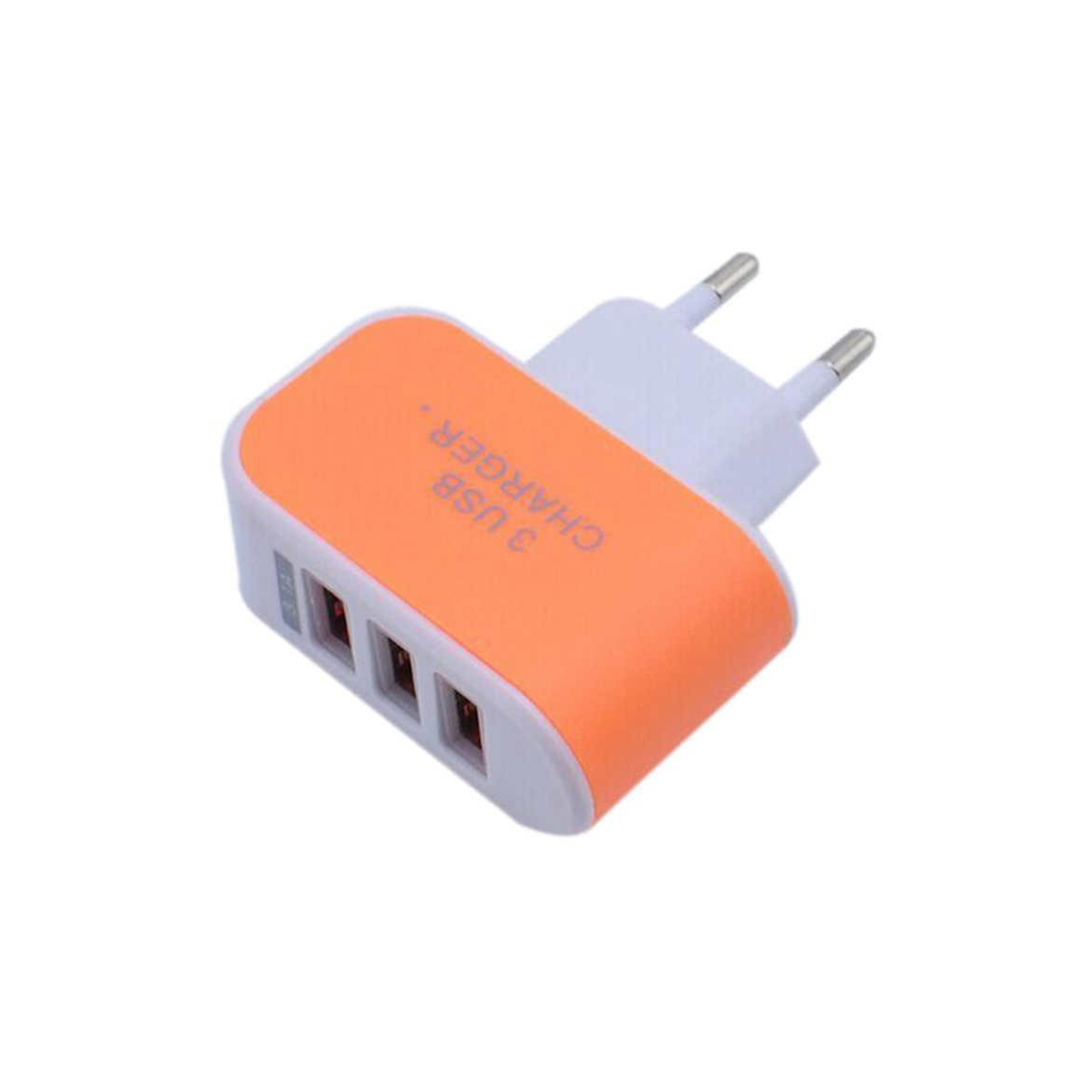 Three Port Wall Charger 5 Volt 2 Amp 2.6" x 2.4" 2