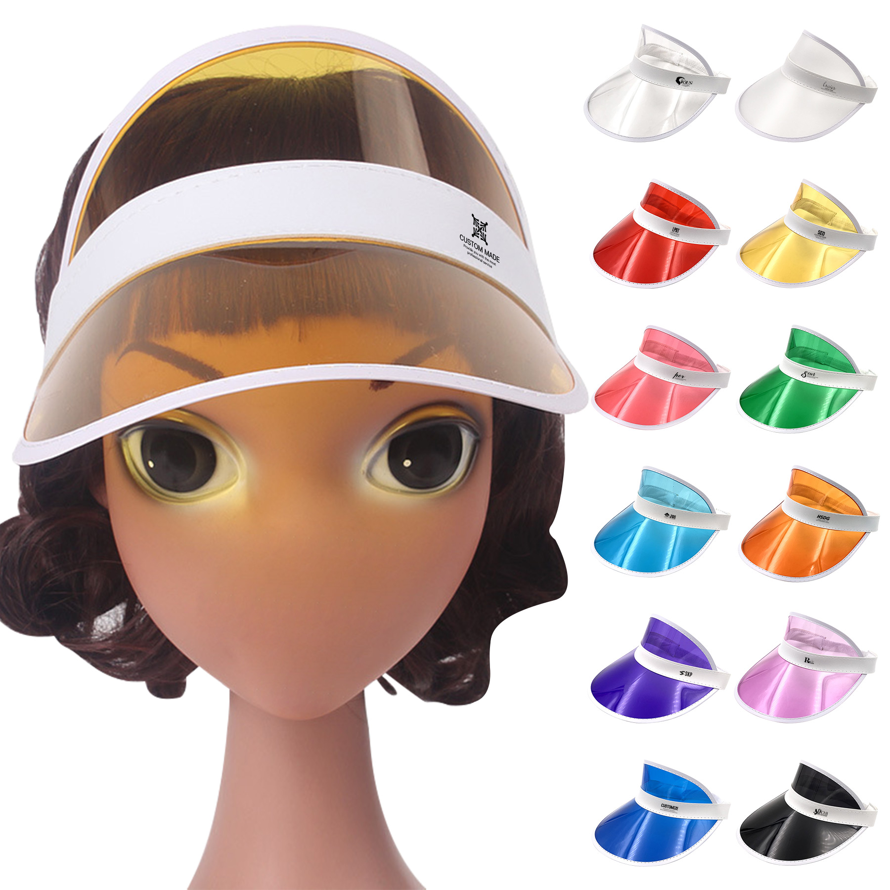 Plastic Clear Sun Visors with UV Protection 19