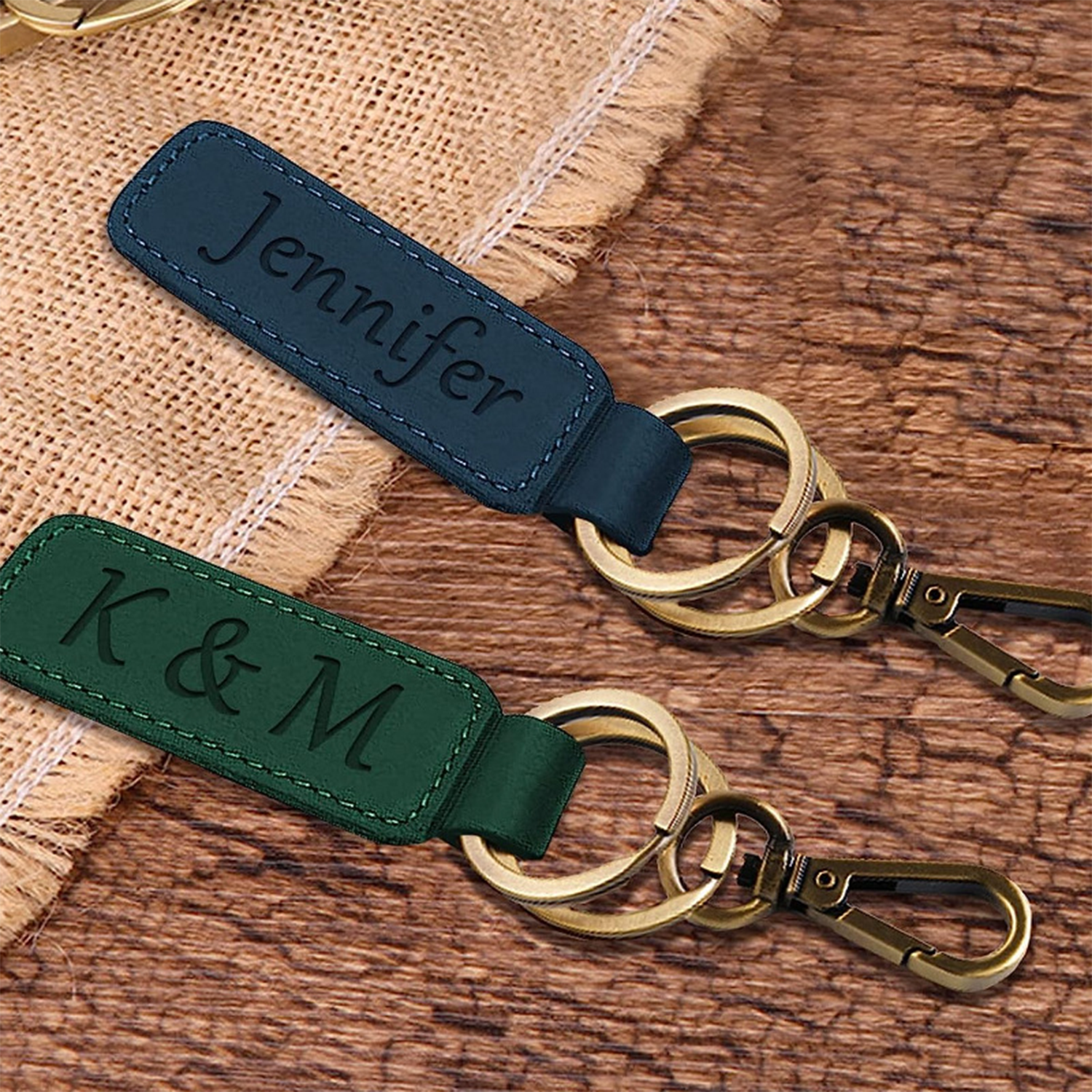 Genuine Leather Tag Keychain 3