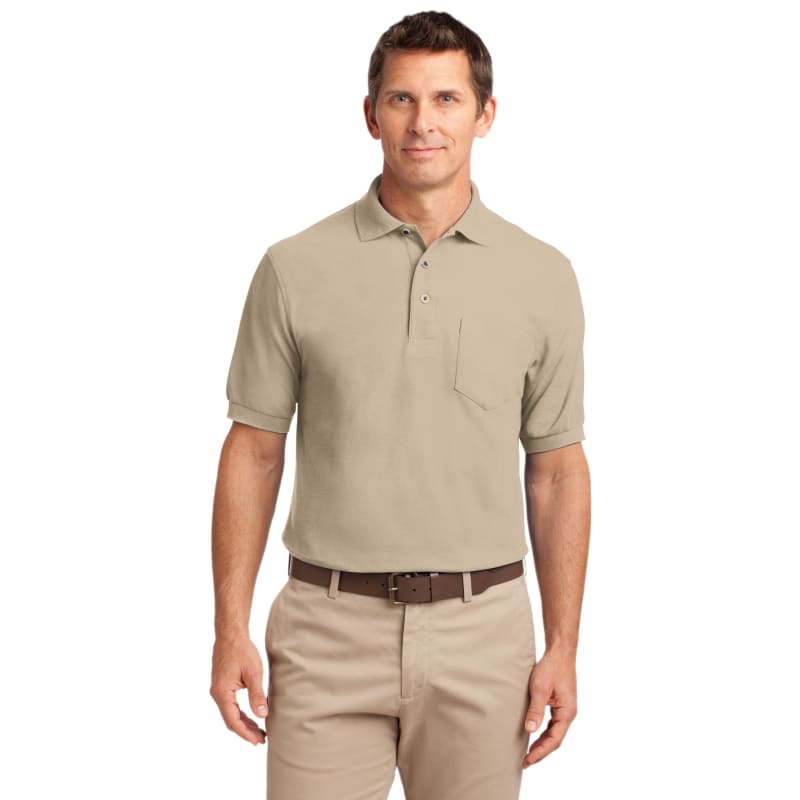 Port Authority Silk Touch Polo With Pocket. 4