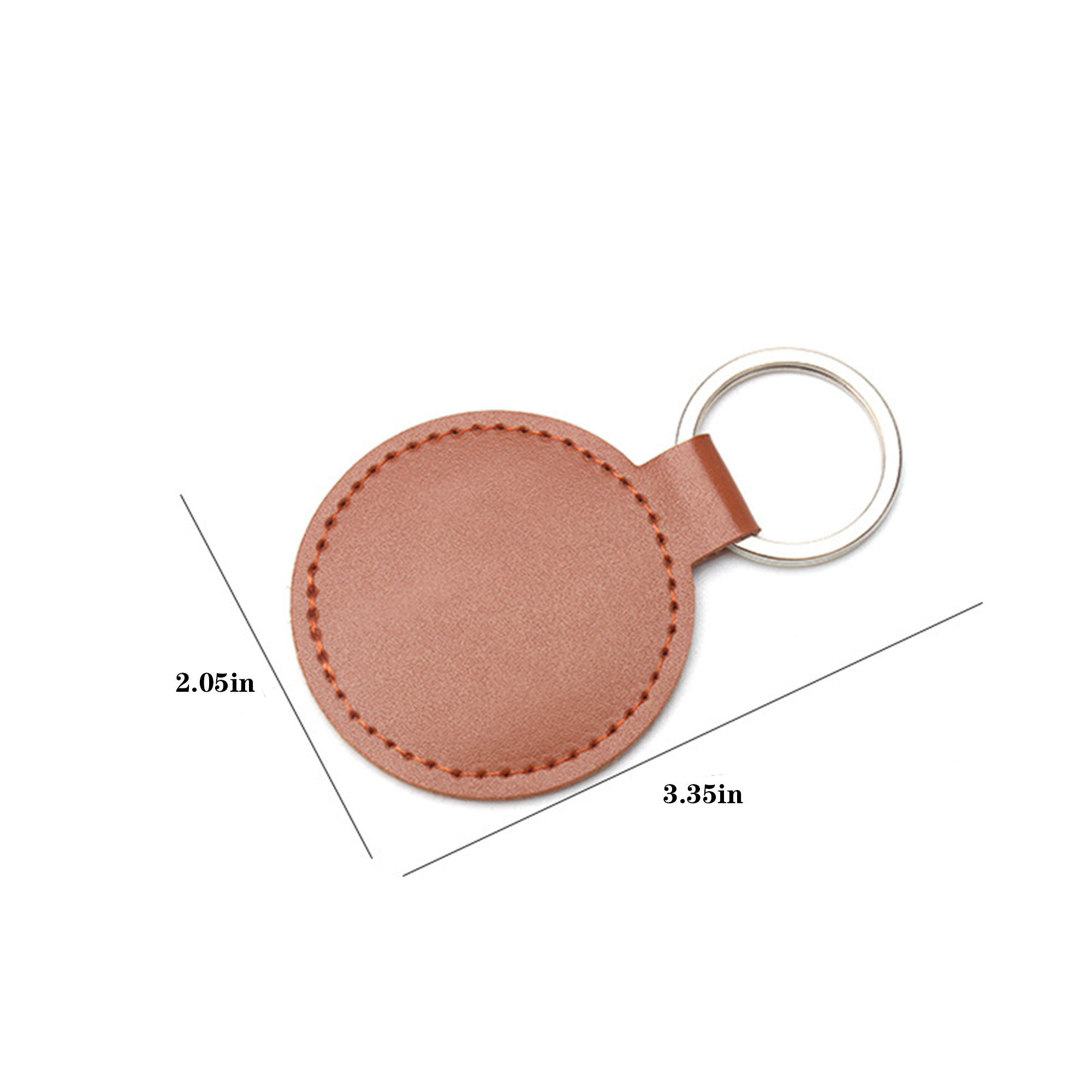 Circular PU Leather Key Ring 2