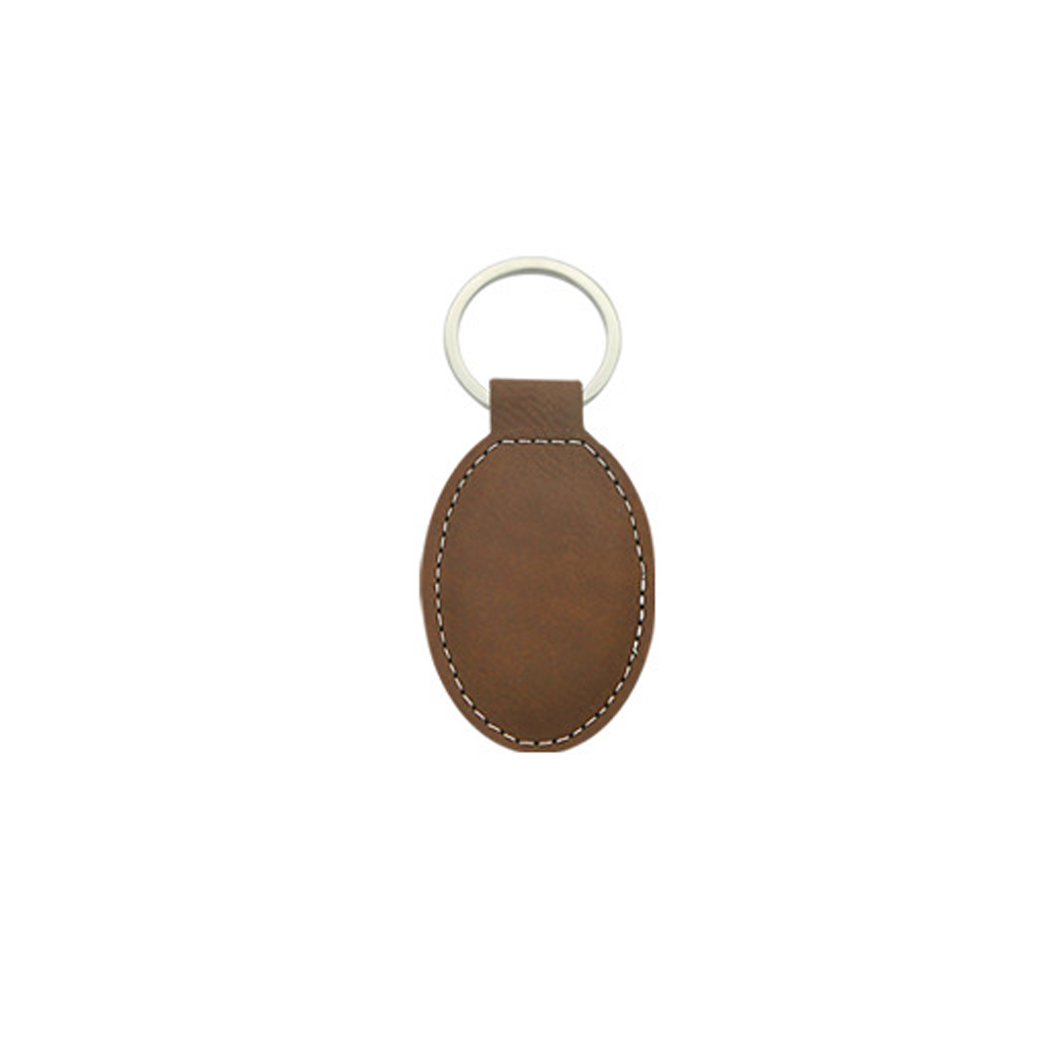 Vegan Leather Oval Shaped Keychain 12