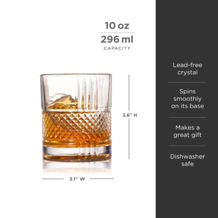Viski® Revolve Crystal Spinning Rocks Glass 2