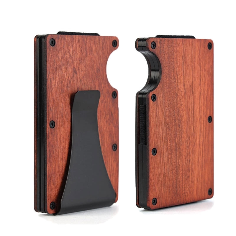 Wooden Rfid Blocking Anti Theft Card Holder Wallet 2