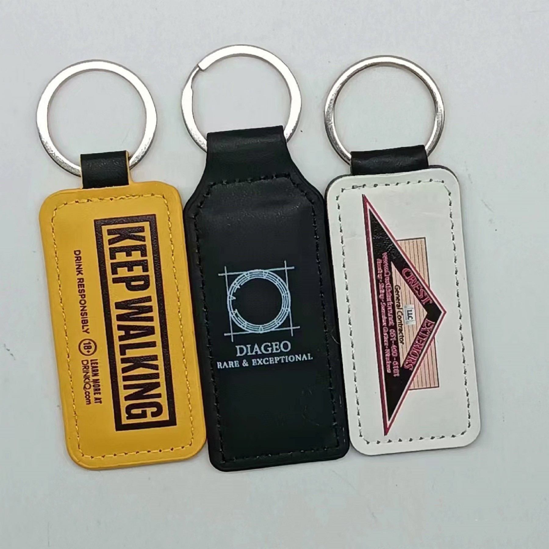 Rectangle Leather Keychain 2