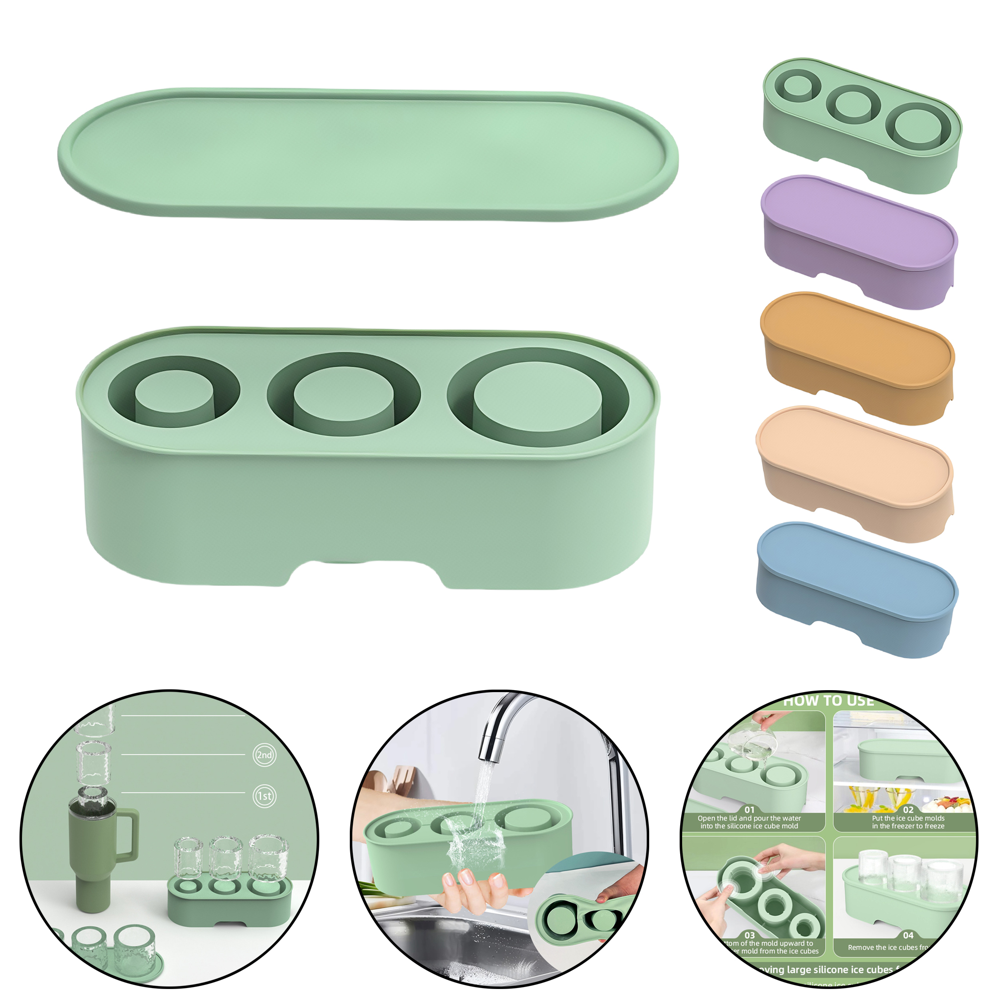 Large Capacity Ice Cube Tray with Container 5