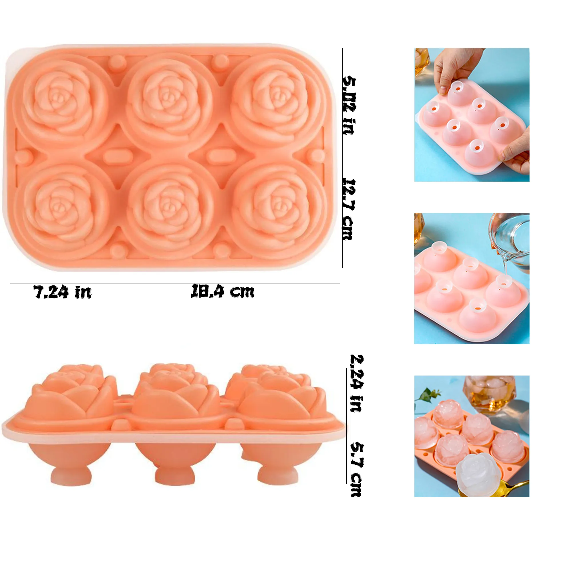 6-Cavity Rose Ice Cube Tray 4