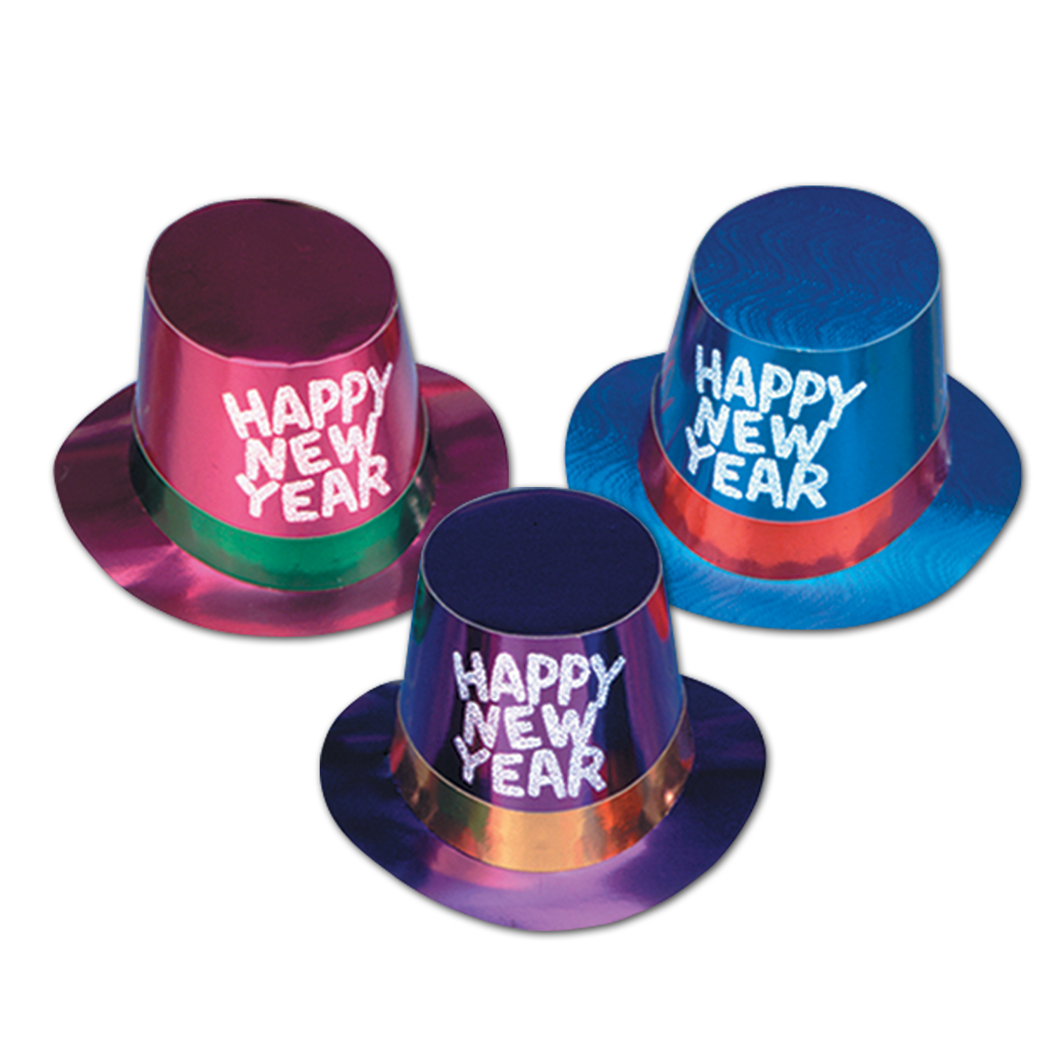 Foil Hi Hat w/ Glittered Happy New Year
