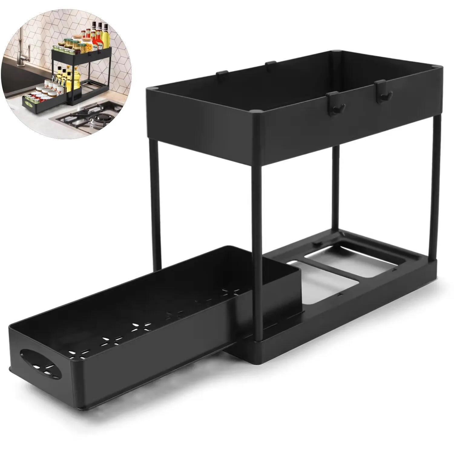 2 Tier Multipurpose Under Sink Organizer & Storage 1