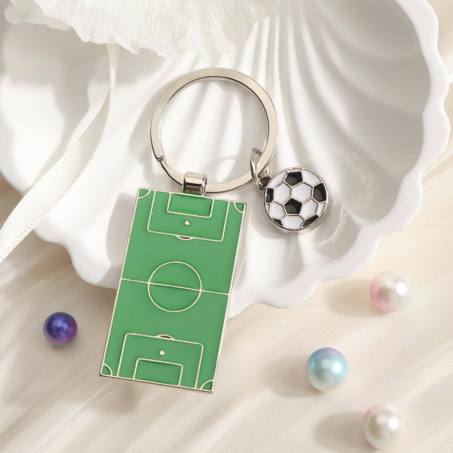 Zinc Alloy Soccer Field Keychain 8