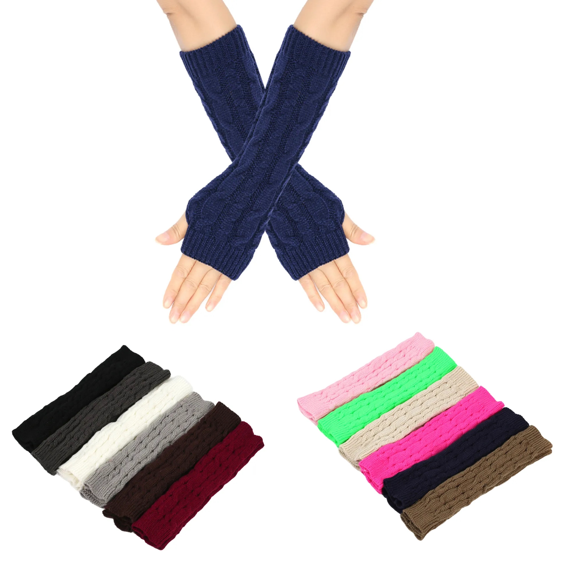 Winter Knitted Fingerless Gloves 1