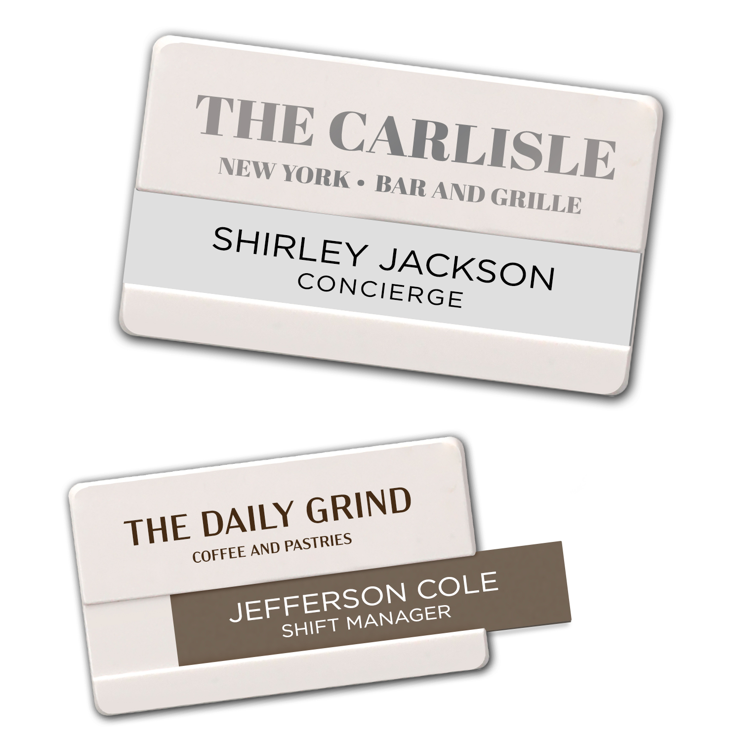 Large Plastic Name Badge with Safety Pin 1