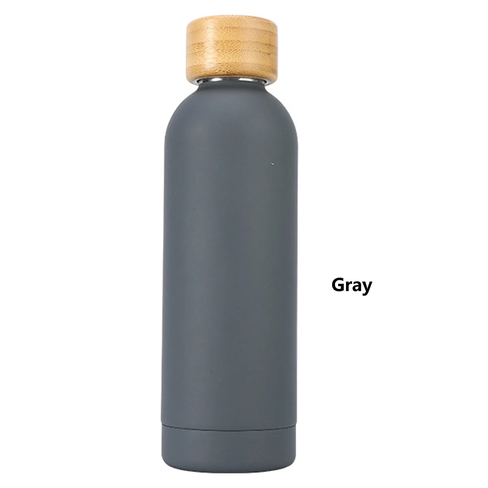 17 oz Double Wall Stainless Steel Bottle With Bamboo Lid, custom water bottle with logo imprint 2