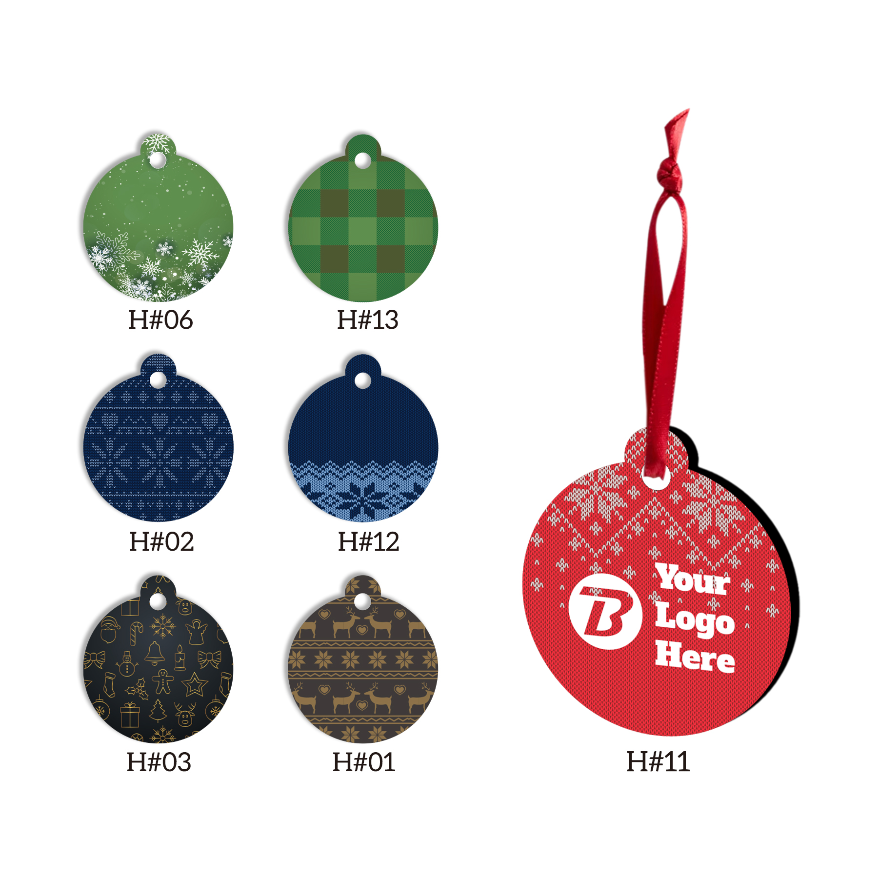 Free Shipping Full Color Christmas Ornament - Round 18
