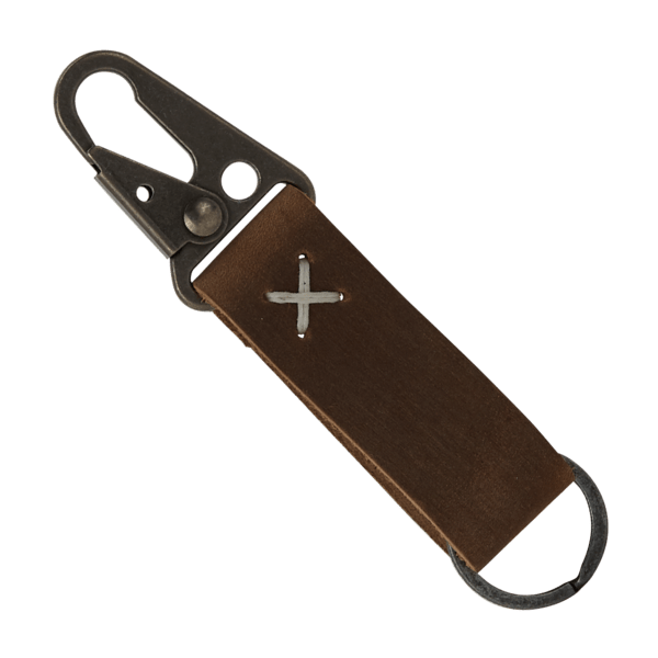Busker Leather Keychain with Antique Nickel Carabiner 61