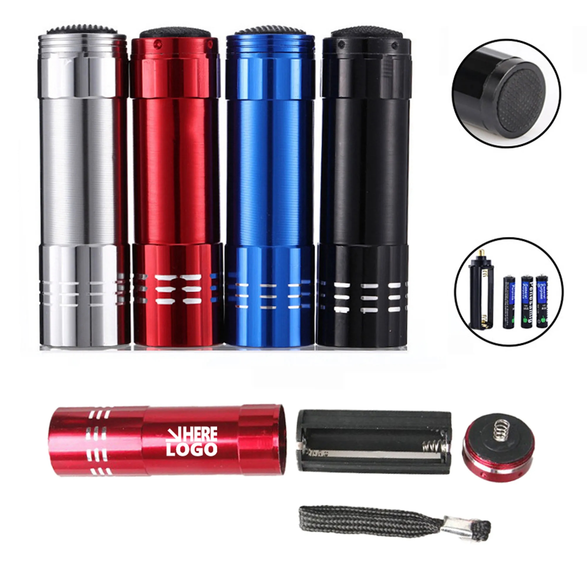 Mini Aluminum 9 LED Small Flashlight
