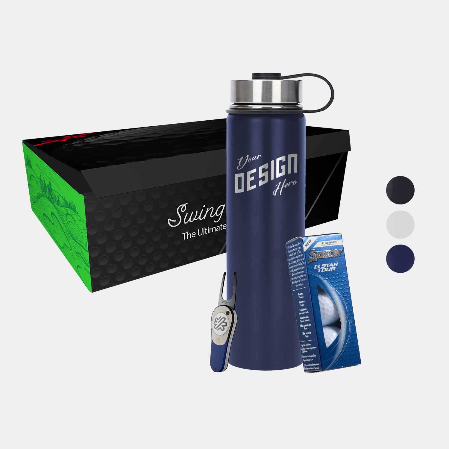 25 oz TiTUS® SS Water Bottle, Srixon® Golf Balls & Pitchfix® Icon Divot Tool Gift Set, custom water bottle with logo imprint 6