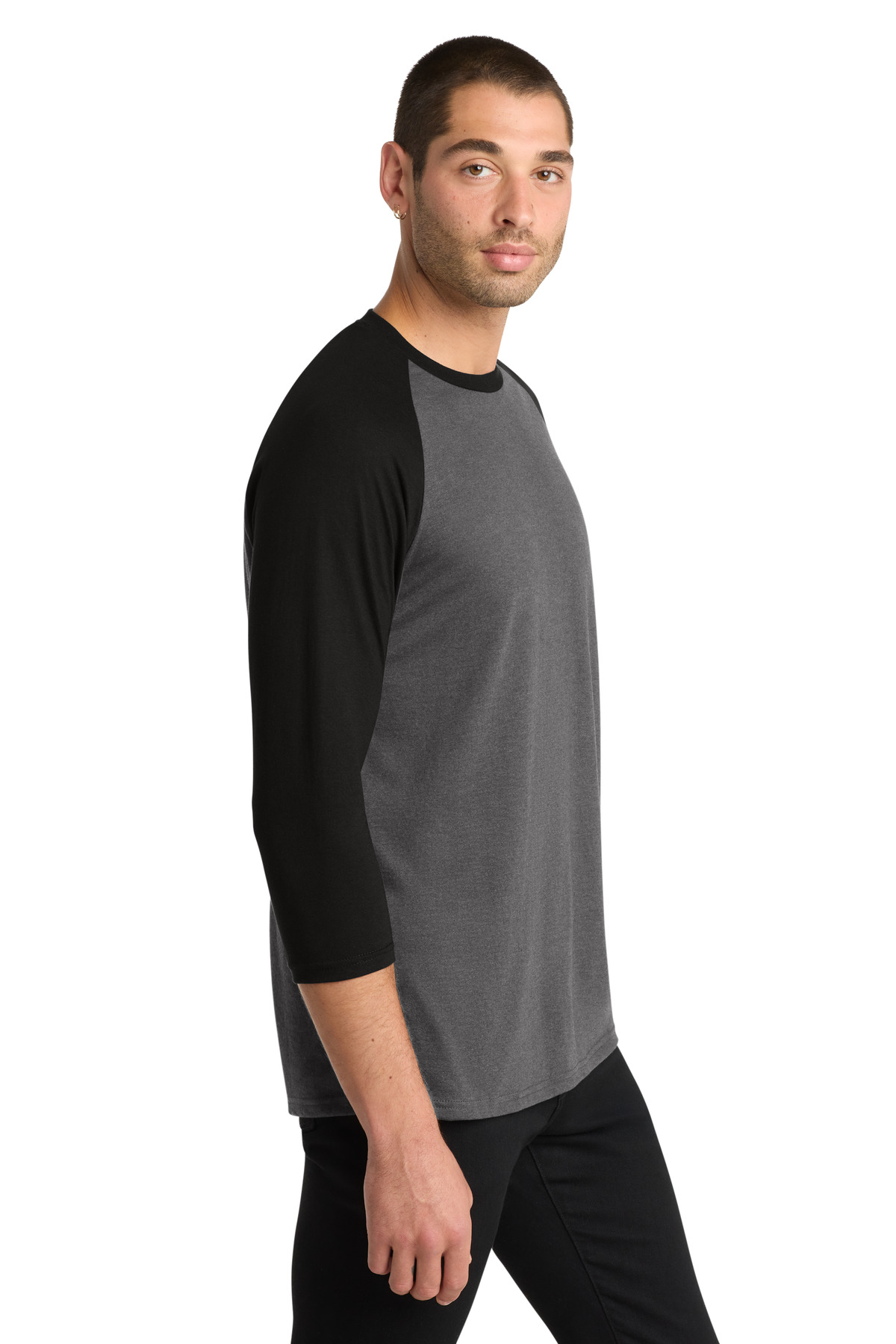 District Perfect Tri 3/4-Sleeve Raglan. DM136 25
