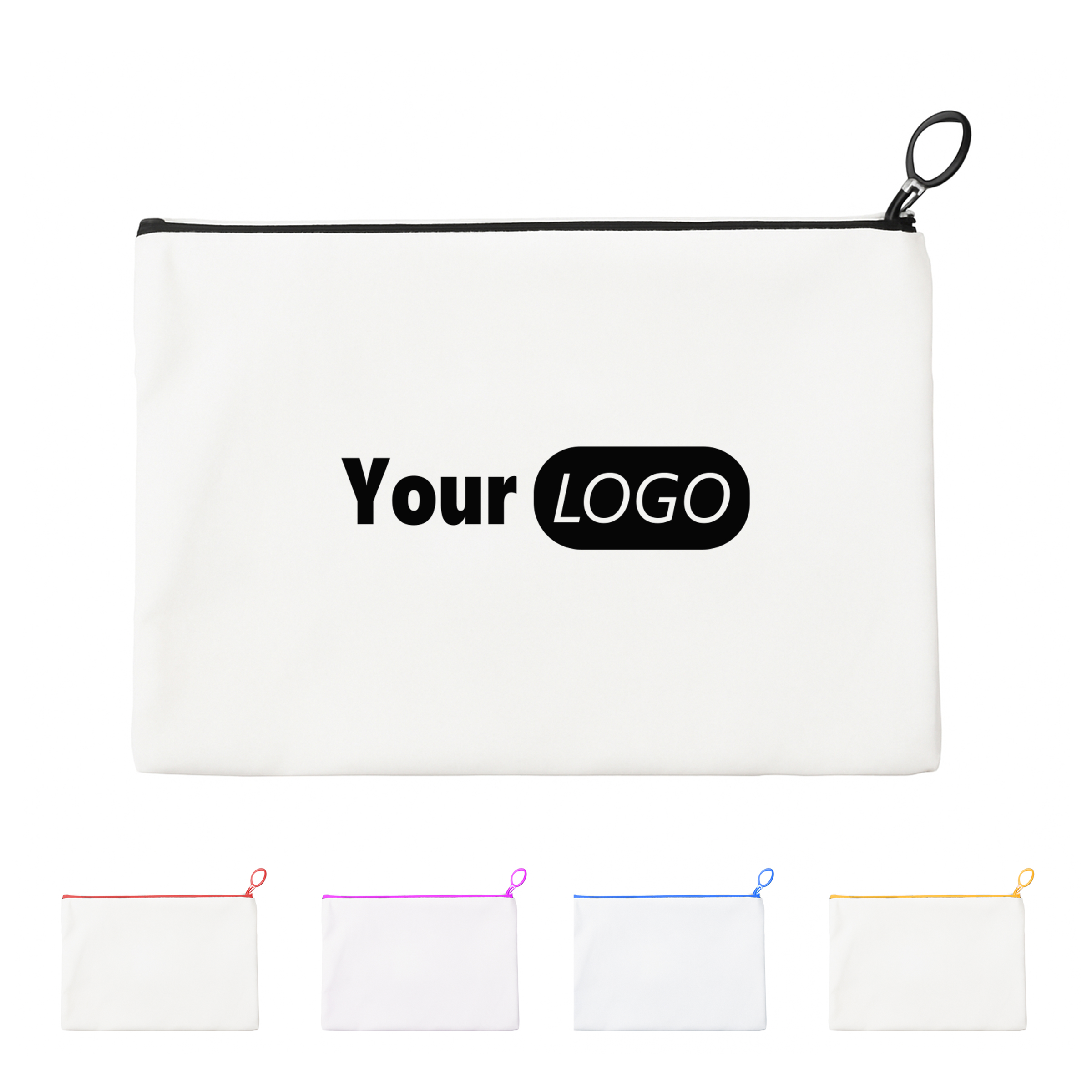 Canvas Zipper Pouch With Colored Trim 1