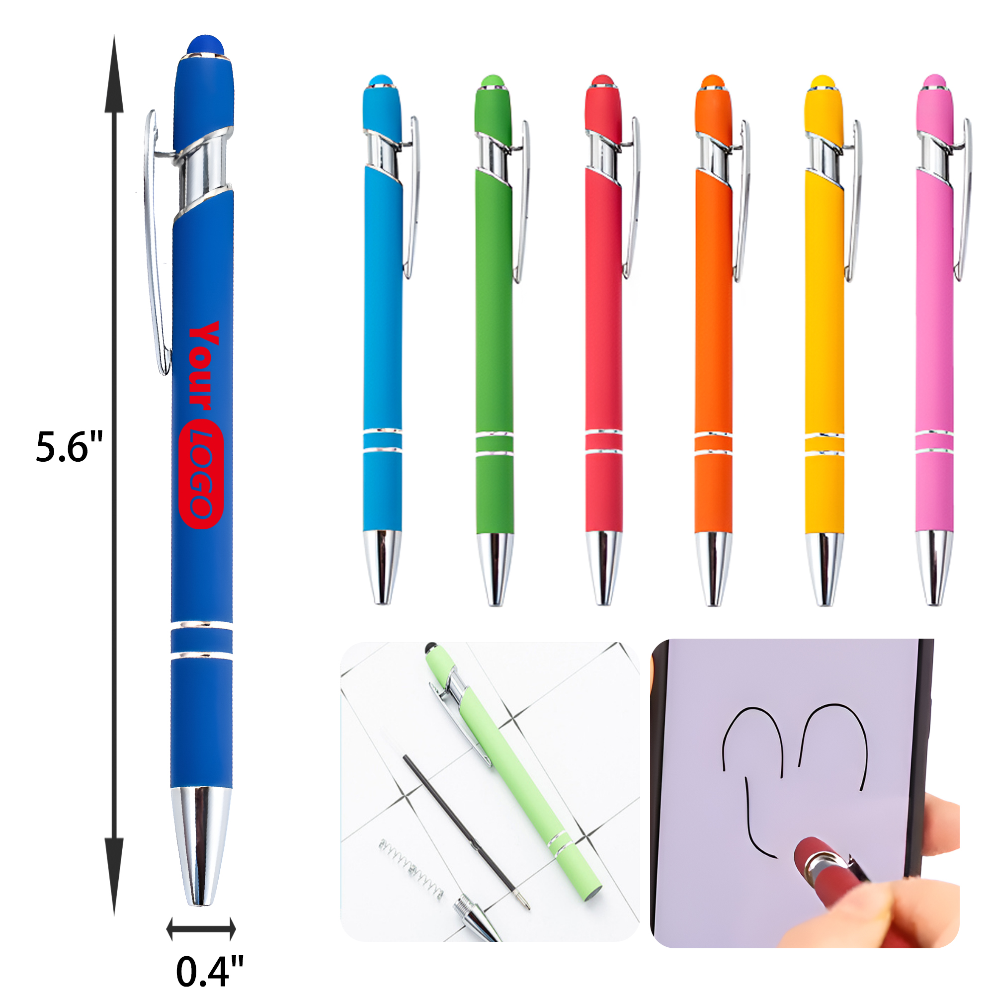 MOQ 50 PCS Versatile Press Type Touch Stylus Metal Pen 1